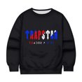 thumbnail image 1 of Hauts pour Enfants Trapstar Chandails à Col Rond à Manches Longues Chandails Graphiques Amples Trapstar Chandails à Enfiler de Rue Hip-hop Chandails pour Garçons Filles (Noir, 120), 1 of 3