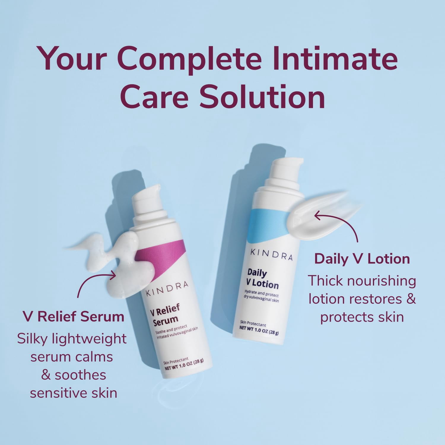 Kindra V Serum Vaginal Moisturizer - OBGYN Recommended For Itching, Burning, Vaginal Atrophy, UTI BV Infection Odor Prevention, with Hyaluronic Acid, Estrogen-Free, pH-Balanced - 60 Applications