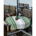 thumbnail image 2 of Sage Green Outdoor Round Tablecloth with Umbrella Hole 60inch Waterproof Tablecloth Zippered Patio Table Cloth, Striped Spring Wrinkle-Free Decorative Table Cover for Picnic Dining, 2 of 6