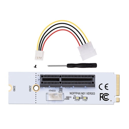 ARCADORA NGFF M.2 to PCIe 4X Adapter Card For Fast Data Transfer Up To 4.0GB/s With LED Indicator and 4Pin Power