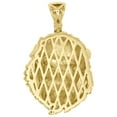 thumbnail image 3 of Solid 10K Yellow Gold Genuine Diamond Lion Face Texture Pendant 2" Charm 0.03 CT, 3 of 6