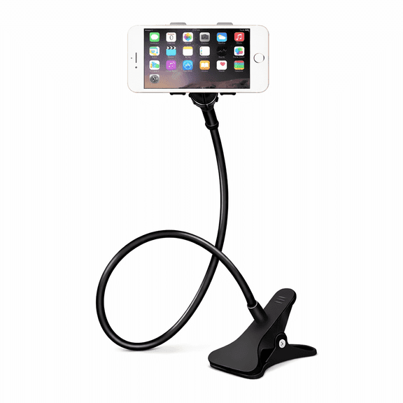 Gooseneck Bed Phone Holder Long Arm Phone Mount for Desk, Clip Bracket Clamp Stand for 4.0-6.5'' Mobile Cell Phone Stand By PULMCheerger