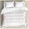 thumbnail image 3 of Dahlia Flower Twin Size Duvet Cover Set, Simplistic Drawing of Bushy Sunflower Daisy Like Large Petals Image Print, Decorative 2 Piece Bedding Set with 1 Pillow Sham, White Pink, by Ambesonne, 3 of 3
