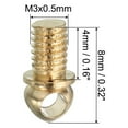 thumbnail image 2 of Uxcell M3x0.5 Eye Screws 50 Pack Hole Bolts Hook Loop Ring Decorative Light Fixture Gold Tone, 2 of 6