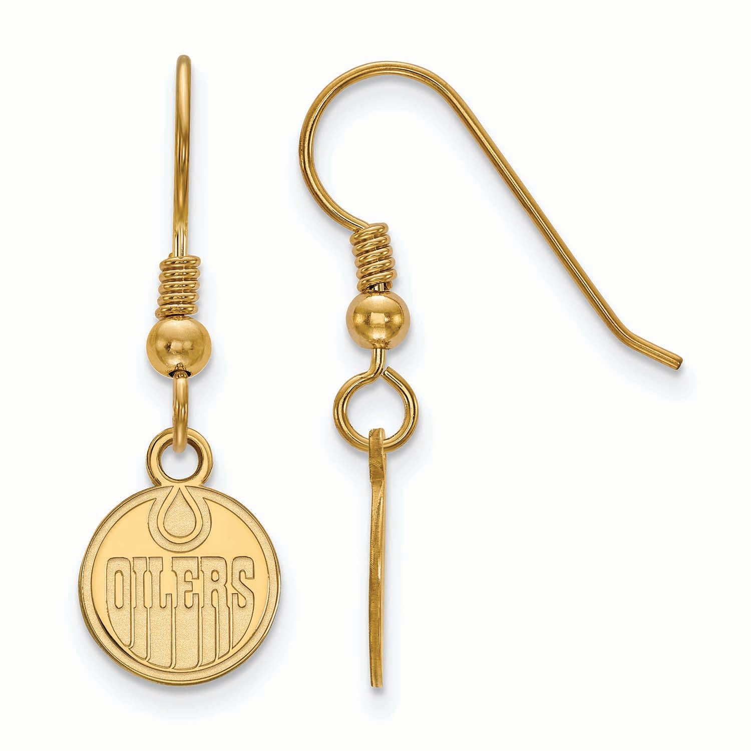 Women's Edmonton Oilers Gold Plated XS Dangle Earrings