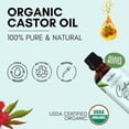 thumbnail image 3 of Herbion Naturals Aceite de ricino orgánico (3,3 oz), 100% puro, prensado en frío, sin hexano. Botella de vidrio con gotero, 3 of 5
