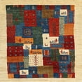 thumbnail image 1 of Ahgly Company Machine Washable Indoor Square Contemporary Fall Leaf Brown Green Area Rugs, 6' Square, 1 of 7