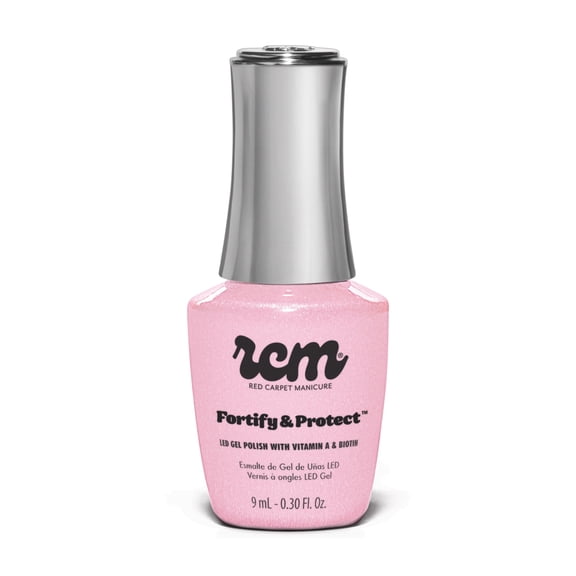 Red Carpet Manicure Fortify & Protect LED Nail Gel Polish – Vitamin A & Biotin-Infused Soak Off Gel, Stronger, Longer, High Shine, Chip-Free Wear Up to 21 Days (Girly Pop, 0.3 Fl Oz)