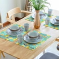 thumbnail image 3 of Yello Lemon Fruit Placemats Set of 4, Blue Floor Washable Dining Mat, Rectangle Linen 12 x 18in Non Slip Place Mat for Kitchen Dining Party Decoration, 3 of 6
