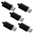 thumbnail image 2 of FVH 5set DIY 24pin USB 3.1 Type C USB-C Male Plug Connector SMT type with Black Housing Cover, 2 of 7