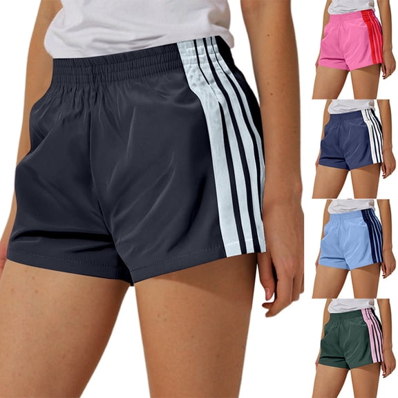 Womens Shorts Sweat Track Athletic Low Rise Micro Y2k UPF 50 Short | Summer Side Stripes Shorts Workout Gym Running Cute Girls Athleisure Clothing