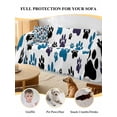 thumbnail image 4 of Blue Paw Print Couch Cover Sofa Covers 3 Cushion Sectional Couch, Black Animals Cat Dog Colored Cartoon Washable Sofa Covers Slipcover Sectional Sofa Cover, Furniture Protector 71"x150", 4 of 9
