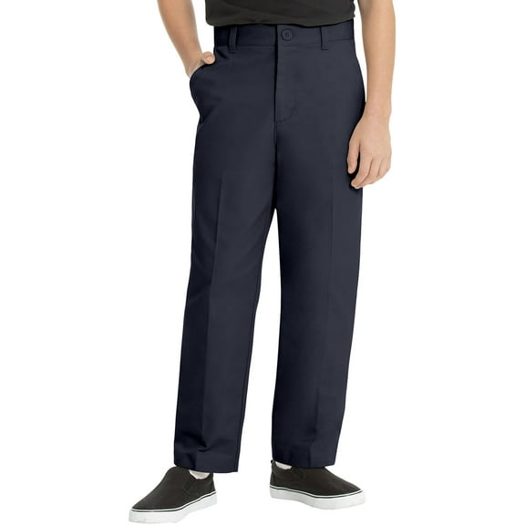 REAL SCHOOL Boys Husky Size Flat Front Pants School Uniform Approved