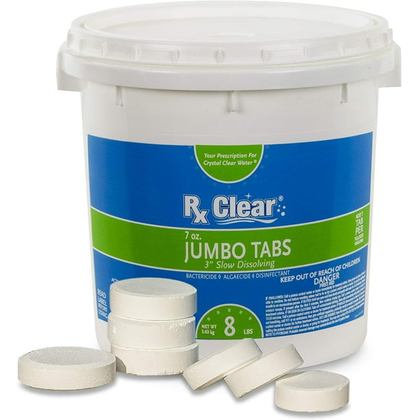 Rx Clear 3" Stabilized Chlorine Tablets 8 lb Bucket