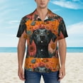 thumbnail image 5 of Picia Sunflower Black Dog Gentle Cotton Regular Fit Short Sleeve Casual Hawaiian Shirt for Men-X-Large, 5 of 8