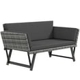 thumbnail image 1 of Outsunny Rattan Sofa Bed Chaise Lounge Light Grey, 1 of 10
