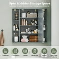 thumbnail image 6 of Costway Multipurpose Mount Wall Surface Bathroom Storage Cabinet Mirror Grey, 6 of 10
