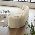 thumbnail image 2 of 106" Oversized Sectional Sofa,Modern Corduroy Memory Foam Sofa Cloud Sofa with Deep Seat for Living Room,Beige, 2 of 7