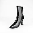 thumbnail image 4 of Zapatos de moda de color caramelo Botas de mujer de charol Punta estrecha Cremallera lateral Botines de tacón alto Wmkox8yii  hfjk865, 4 of 6