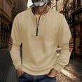 thumbnail image 4 of uikmnh Sweatshirts for Men Men's Zip Up Hoodless Sweatshirt Slim Fit Casual Pullover Long Sleeve Lightweight Breathable Comfortable Streetwear Tops for Everyday Wear Size:L, 4 of 7