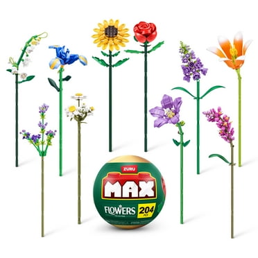 MAX Build More Premium Flowers Building Bricks (Assorted) Novelty Unboxing Toy Collectible Mini's by ZURU