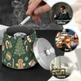 thumbnail image 4 of Yayeee Ashtray with Lid for Cigarette Smokeless Stainless Steel Home Ash Holder, Christmas Cartoon Gingerbread Pattern, 4 of 7