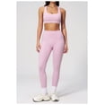 thumbnail image 2 of PISONIC Two Piece Workout Sets for Women Color Block Sports Bra and High Waist Leggings Gym Yoga Active Wear Outfits, 2 of 7