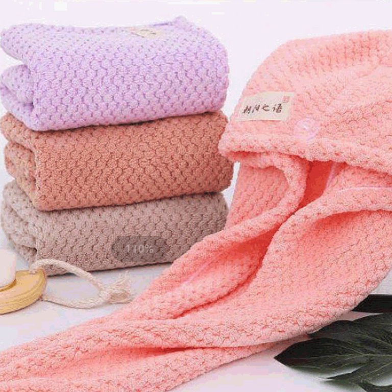 Jiuguva 2 Pcs Women Bath Wraps and 2 Pcs Hair Wrap Towel Adjustable Spa  Robe Towels Shower with Pocket Bowtie for Drying Body Hair (Pink Gray)