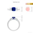 thumbnail image 5 of ANGARA Cushion Lab Grown 1 Ct Blue Sapphire & Diamond Engagement Ring for Women in 14K White Gold (Size-6mm) | September Birthstone, Anniversary, Jewelry Gift for Women | Lab-Grown Blue Sapphire Ring, 5 of 8