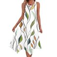 thumbnail image 1 of Ovzne Robes d'Été pour Femmes Robe Femmes Robes Sans Manches Col Rond à Cordon Décontracté Volant Robe Trapèze Mini Robe de Printemps Imprimée Liquidation, 1 of 7
