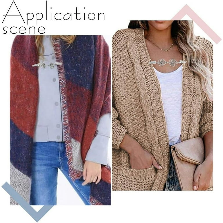 Women Sweater Buckle Alloy Retro Clip Cloak Clasp Cardigan Shawl