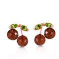 thumbnail image 2 of Galaxy Gold 14K Solid Gold 2.9 Carat Natural Garnet Stud Earrings for Women - Rose Gold Fine Jewelry, 2 of 3