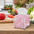 thumbnail image 3 of ZUXONGSY Marble Print Square Tissue Box Cover PU Leather Tissue Cube Box Cover Lightweight Tissue Box Cover Waterproof Tissue Box Cover Home Accessories Decoration, 3 of 7
