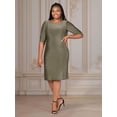 thumbnail image 3 of Plus Size Shimmer Bodycon Knee Length Dress, 3 of 9