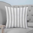 thumbnail image 4 of 14x14 Pillow Covers Set of 2, Grey Striped Throw Pillow Covers Decorative Couch Cushion Case, Modern Farmhouse Gray White Stripes Microfiber Square Pillowcases for Bedroom Car Living Room, 4 of 7