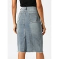 thumbnail image 4 of DARING DIVA Women's Jean Back Vent Midi Length Denim Skirts XL Grey Blue, 4 of 6