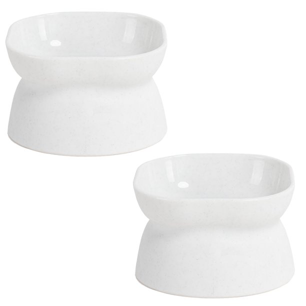 Cuenco inclinado para gatos de 2 uds, cuenco elevado para gatos que protege la columna vertebral del gato y evita los vómitos MFZFUKR BST3006950-2