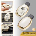 thumbnail image 2 of for Mercedes Key Fob Cover with Metal Braided Rope Keychain for Benz Accessories, Upgraded Soft Key Case for Class Mercedes Benz (3 Button only), 2 of 7
