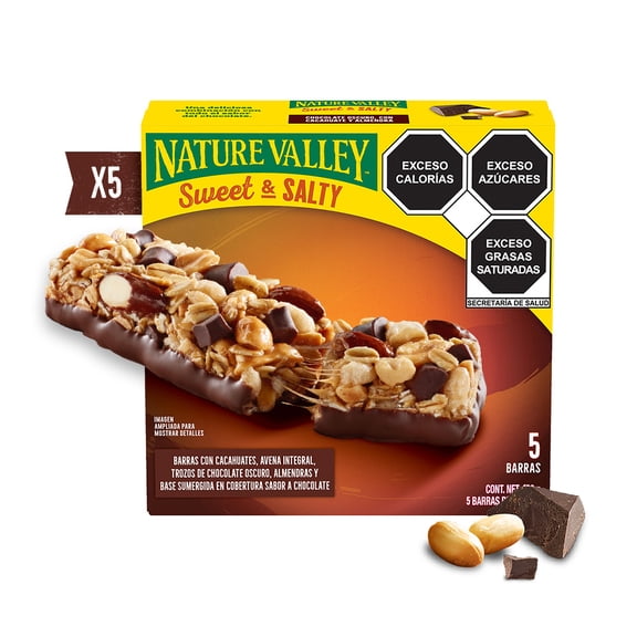 Barras de granola Nature Valley sweet and salty chocolate 5 pzs