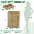 thumbnail image 2 of 5 Drawer Tall Dresser for Bedroom, 31.5" Wide Fluted Chest of Drawers, Modern Wood Storage Cabinet for Kids Room, Hallway, Living Room, Natural Oak, 2 of 8