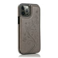 thumbnail image 6 of Feishell Back Case for iPhone 16 Pro,Embossed Pattern PU Leather Wallet Phone Case with ID Credit Card Slots Shockproof Magnetic Buckle Back Flip Holder Protective Cover,Gray, 6 of 8