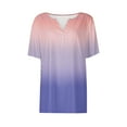 thumbnail image 4 of YHAJDS Short Sleeve Shirts for Women V Neck Raglan Sleeve Print Casual Summer Top, 4 of 5