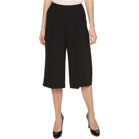 Tommy Hilfiger Womens Cropped Culotte Dress Pants, Black, 6