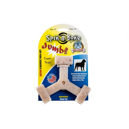 UPC: 0861421000426 | Bullibone Jumbo Bacon Spin-a-Bone Heavy Chewer Dog Bone – Interactive Dog Chew Toys  Triggers Natural Instincts  and Improves Oral Health – Single