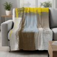 thumbnail image 2 of Yellow Brown Blanket Soft Cozy Warm Throw Blanket for Couch, Plush Fuzzy Flannel Fleece Blankets for Sofa, Abstract Blue White Vintage Oil Painting Bed Blankets Lightweight Gifts for Women, 40"x50", 2 of 9