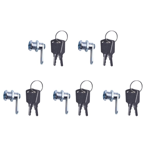 5X Cam Lock Desk Drawer Lock 16MM 10 Keys for Arcade Cupboard Mailbox File Cabinet