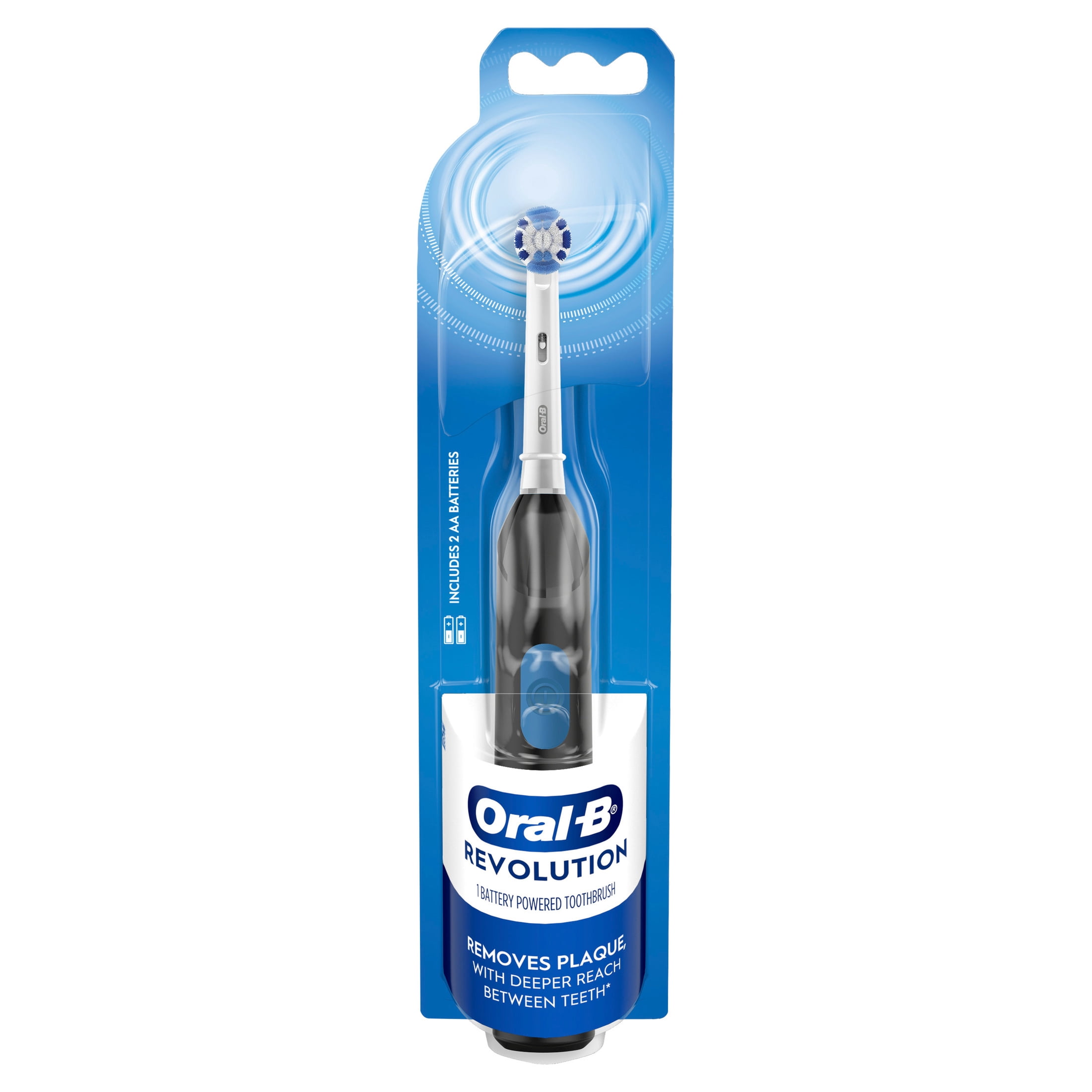 Oral-B Toothbrush, Easy Clean Compact Head Battery Powered Electric Toothbrush, Black, for Adults and Children 3+