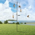 thumbnail image 4 of 93 inch Iron Bird Feeder With Six Hooks, Bird Feeder Black Courtyard, 4 of 11