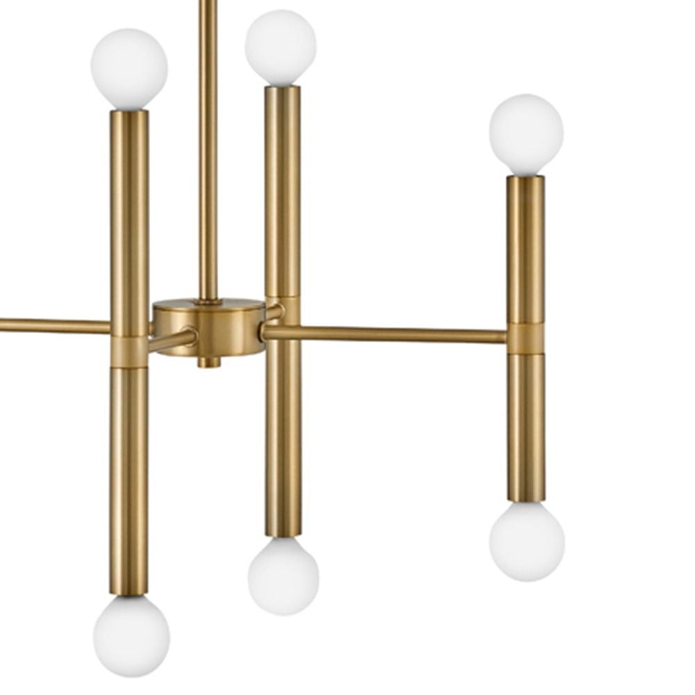 83196LCB Lark Millie - 16 Light Linear Chandelier In Modern and Mid-Century Modern Style-11.75 Inches Tall and 39 Inches Wide-Lacquered Brass Finish