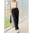 thumbnail image 4 of Weardear Tall Straight Leg High Waisted Sweatpants Womens Casual Workout Pants with Inner Drawstring and Side Pockets, 4 of 6